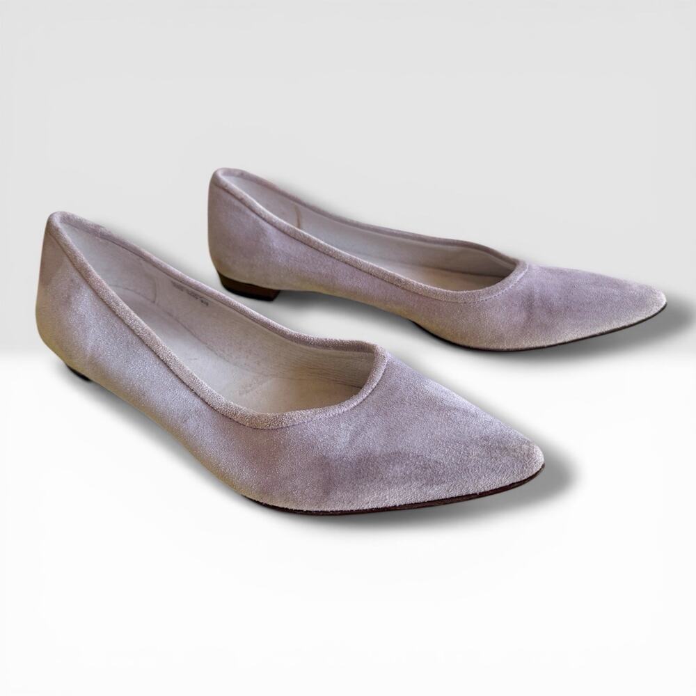 Eddie Bauer Minimalist Suede Ballet Flats Made Italy Pointed Toe Size 9 Slip On